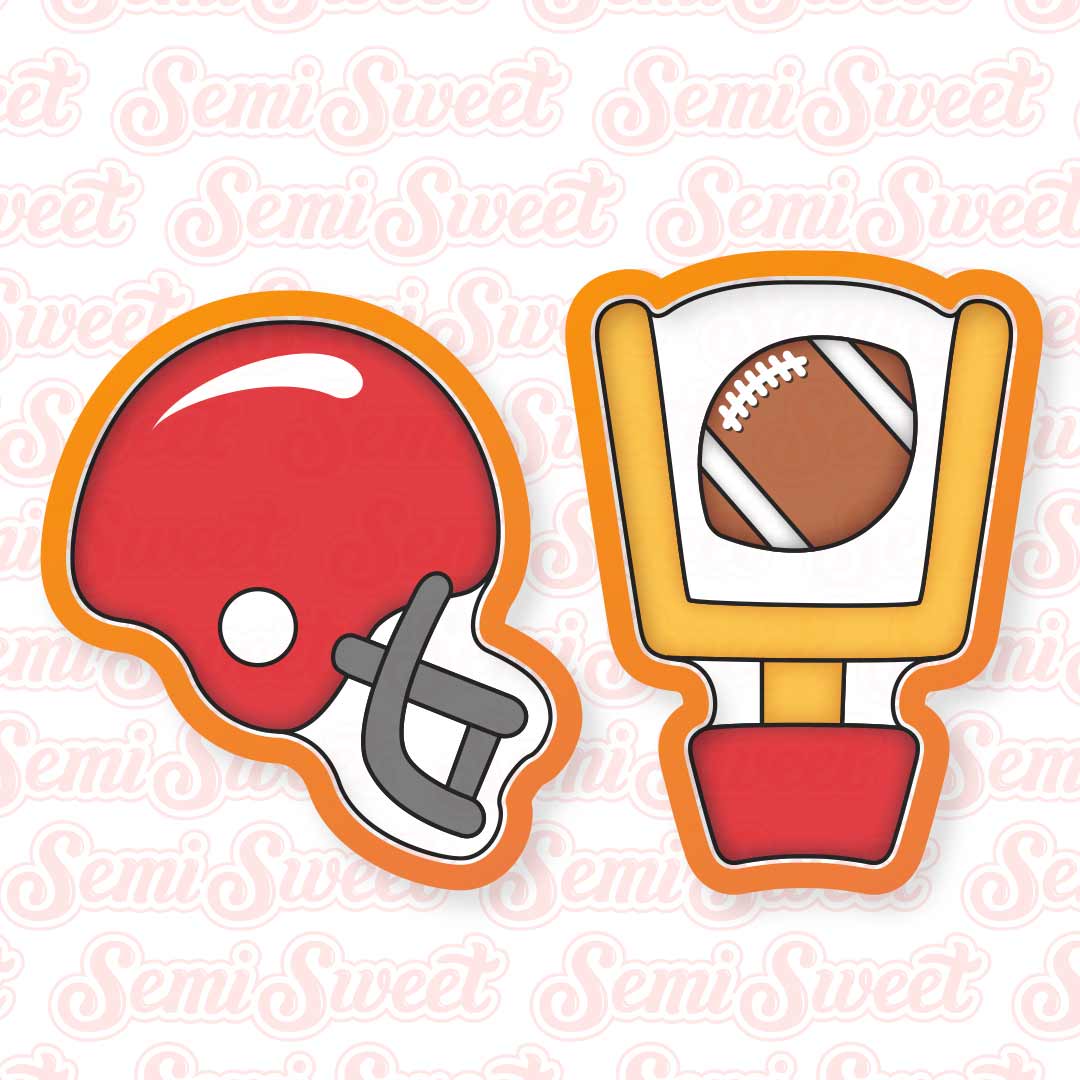 Football Helmet & Goal Post Platter Cookie Cutters