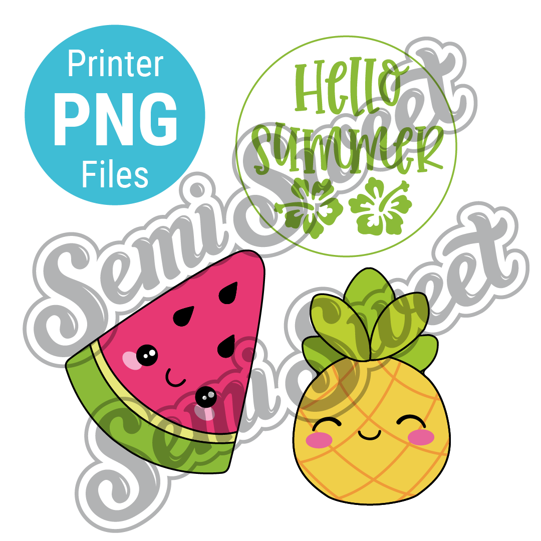 Watermelon Pineapple Fruit Platter Set - PNG Images | Semi Sweet Designs