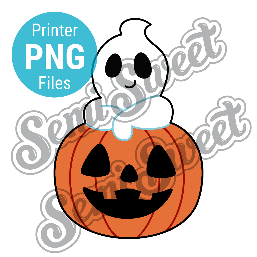 Ghost on a Pumpkin - PNG Images | Semi Sweet Designs