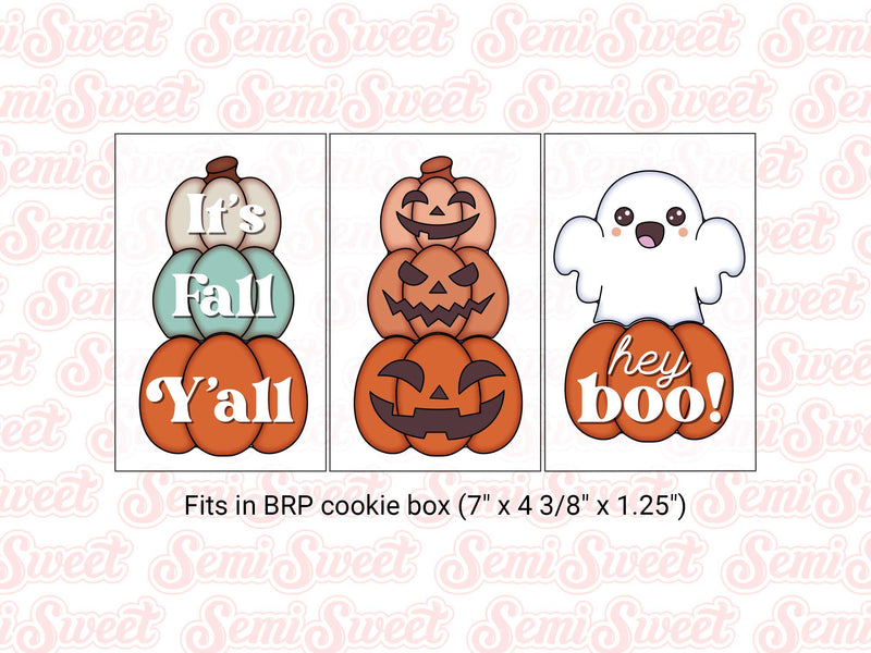 3-Piece Stacked Pumpkin & Ghost Cookie Cutter Set