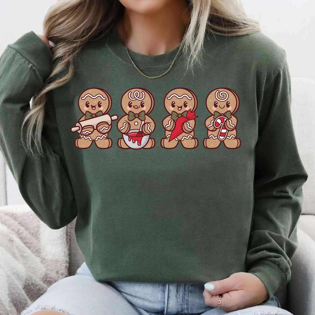 Cookie-Decorating Gingerbread Men Unisex Long Sleeve T-Shirt