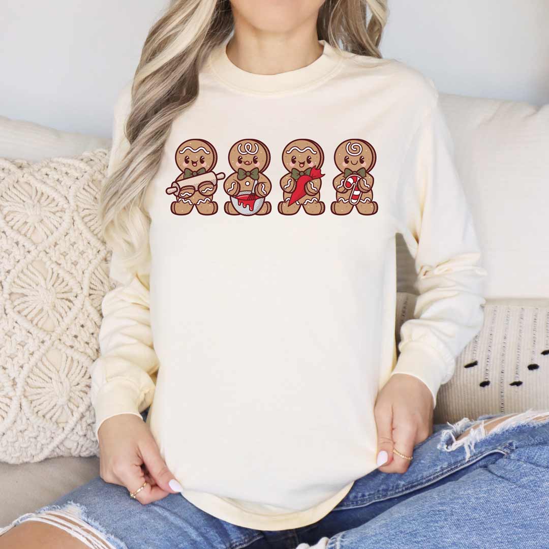 Cookie-Decorating Gingerbread Men Unisex Long Sleeve T-Shirt