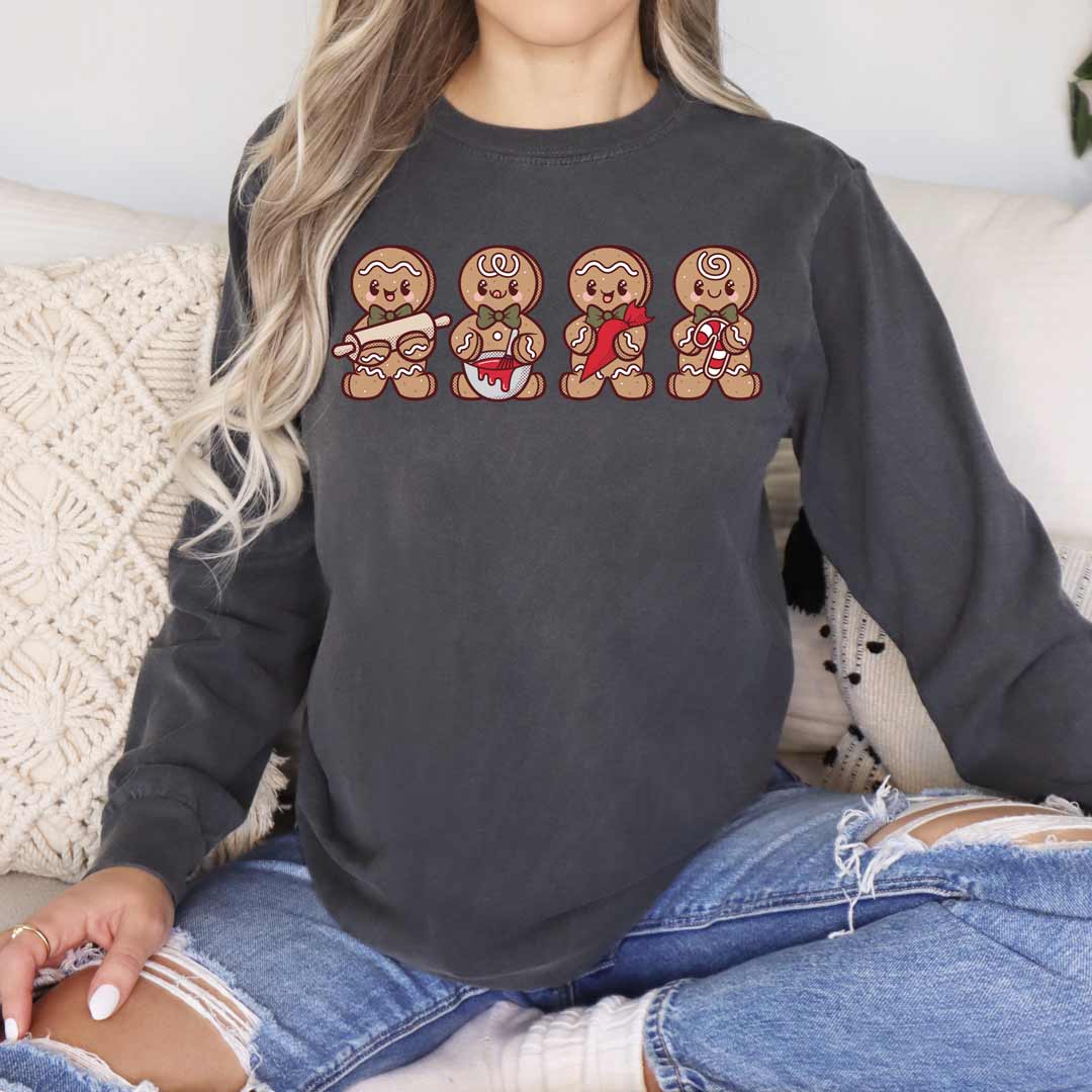 Cookie-Decorating Gingerbread Men Unisex Long Sleeve T-Shirt