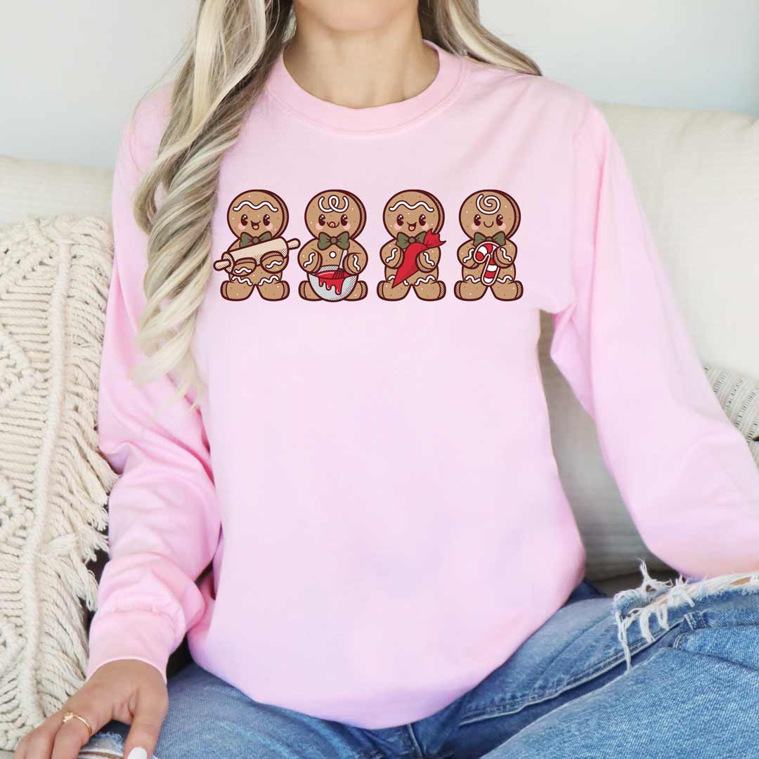 Cookie-Decorating Gingerbread Men Unisex Long Sleeve T-Shirt