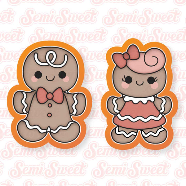 gingerbread boy and girl cookie cutter set