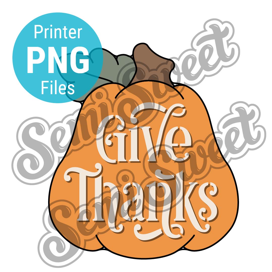 Give Thanks Pumpkin Cookie Cutter - PNG Images | Semi Sweet Designs