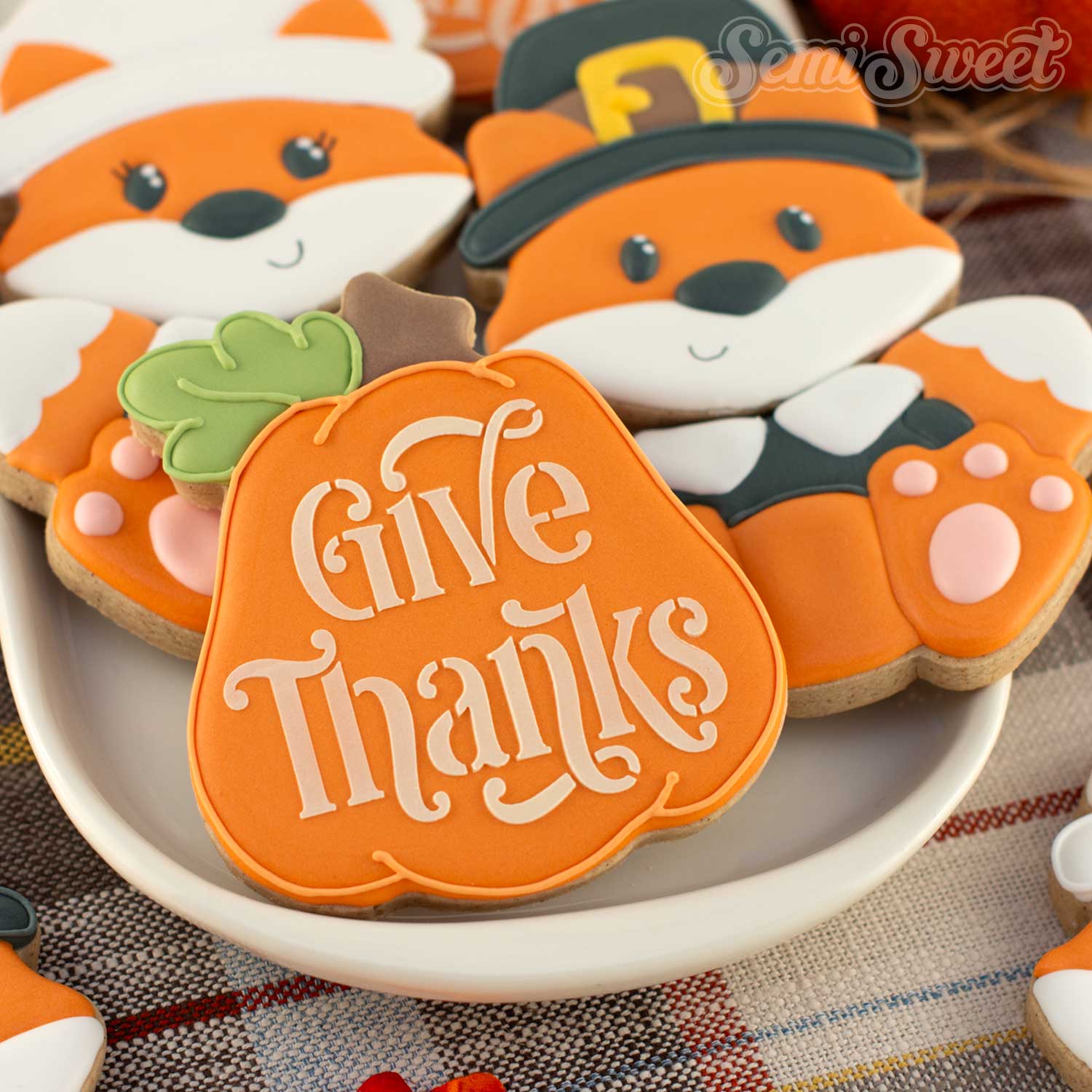 Give Thanks Pumpkin Cookie Cutter & Stencil Bundle