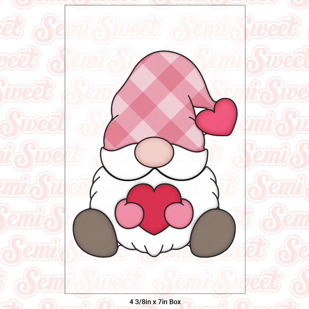 2-Piece Sitting Valentine Gnome Cookie Cutter Set