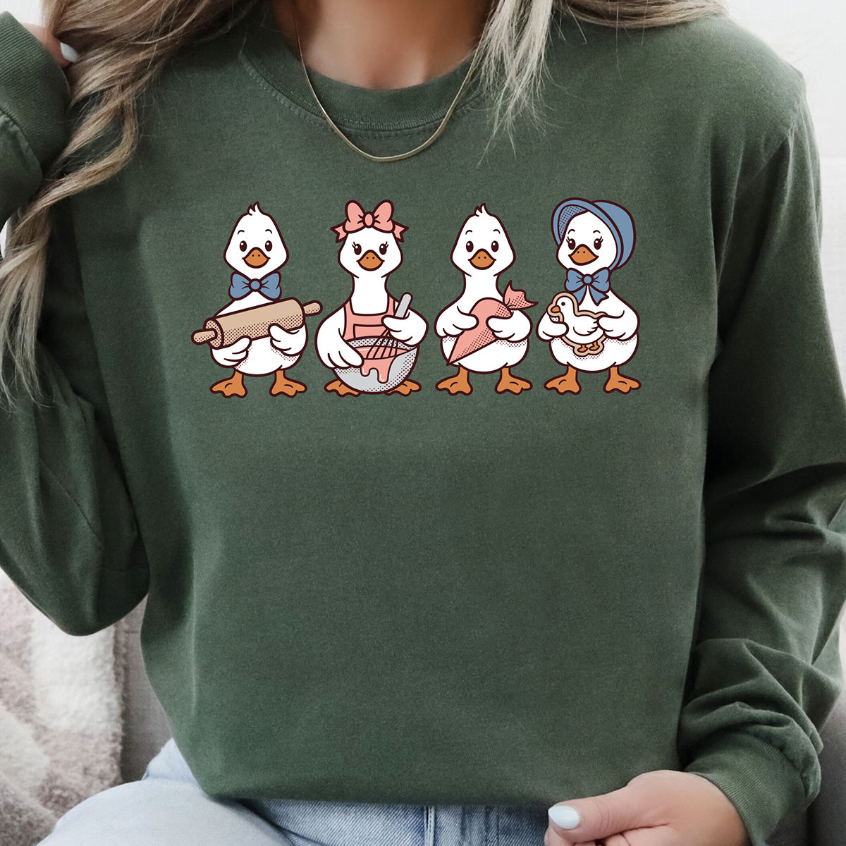 Cookie Decorating Geese Unisex Long Sleeve T-Shirt