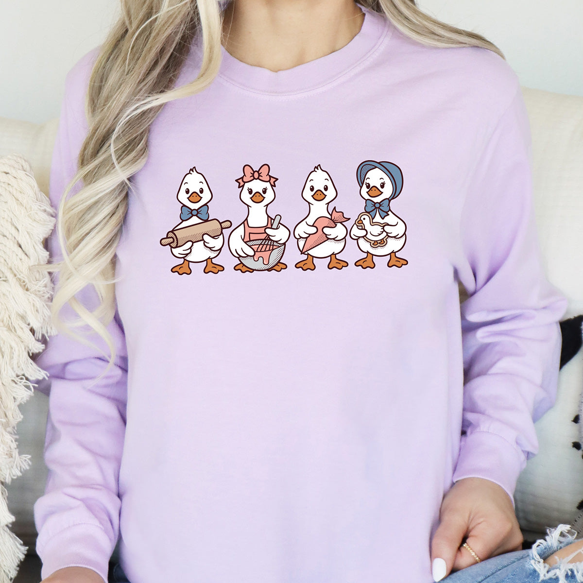 Cookie Decorating Geese Unisex Long Sleeve T-Shirt
