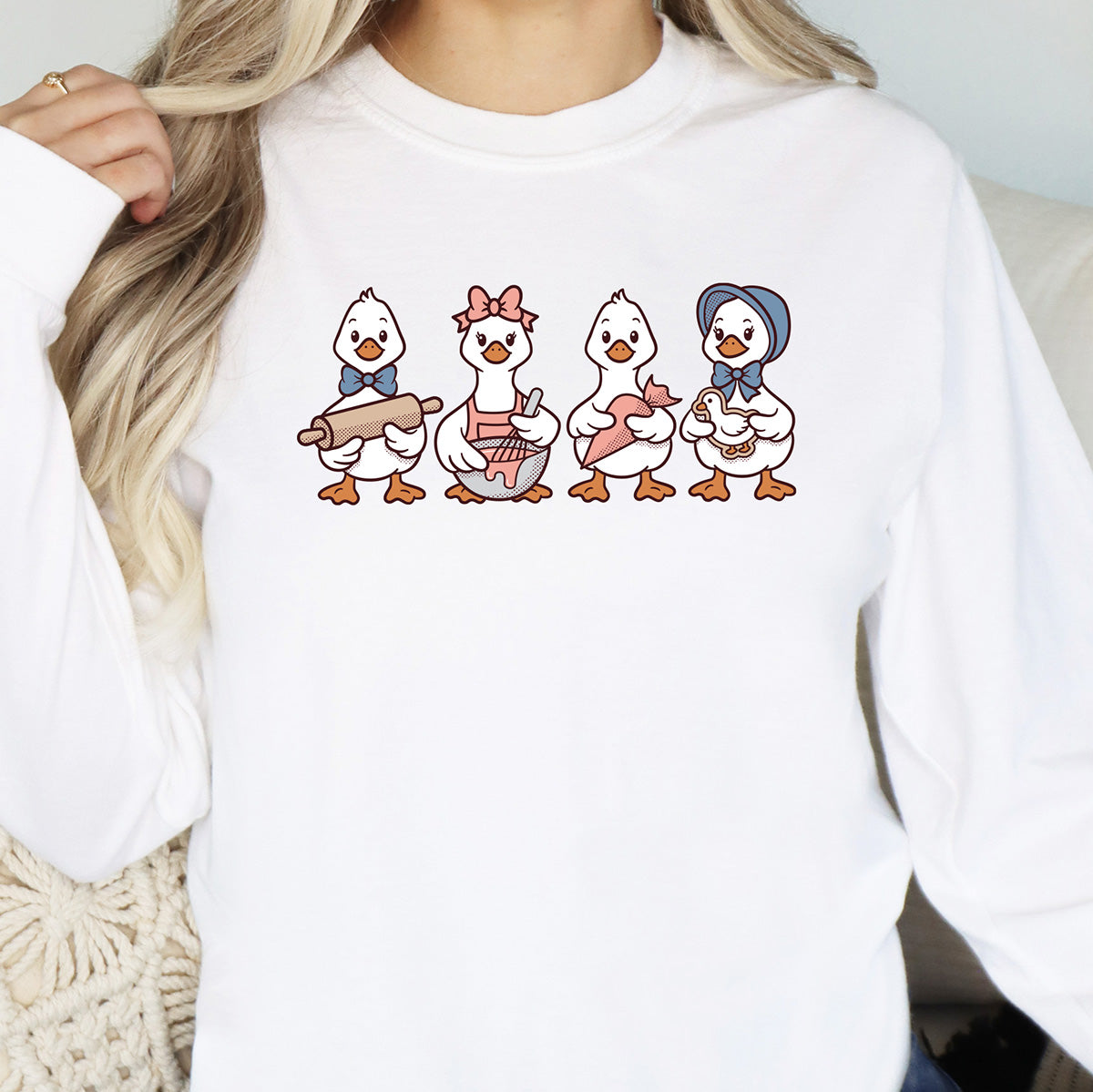 Cookie Decorating Geese Unisex Long Sleeve T-Shirt