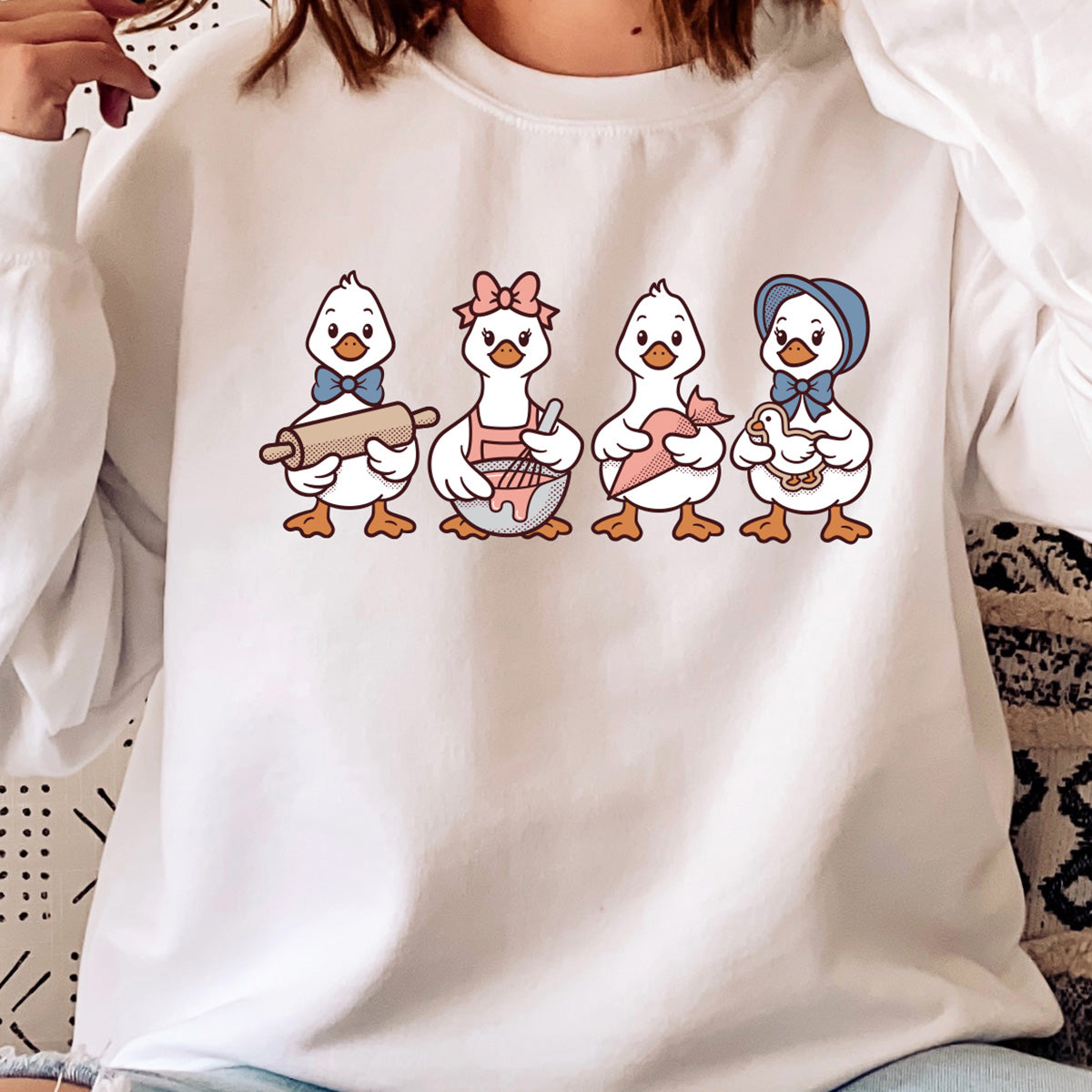 Cookie Decorating Geese Unisex Sweatshirt
