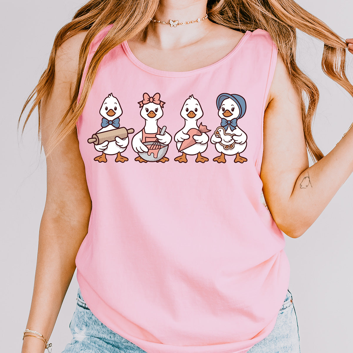 Cookie Decorating Geese Unisex Tank Top
