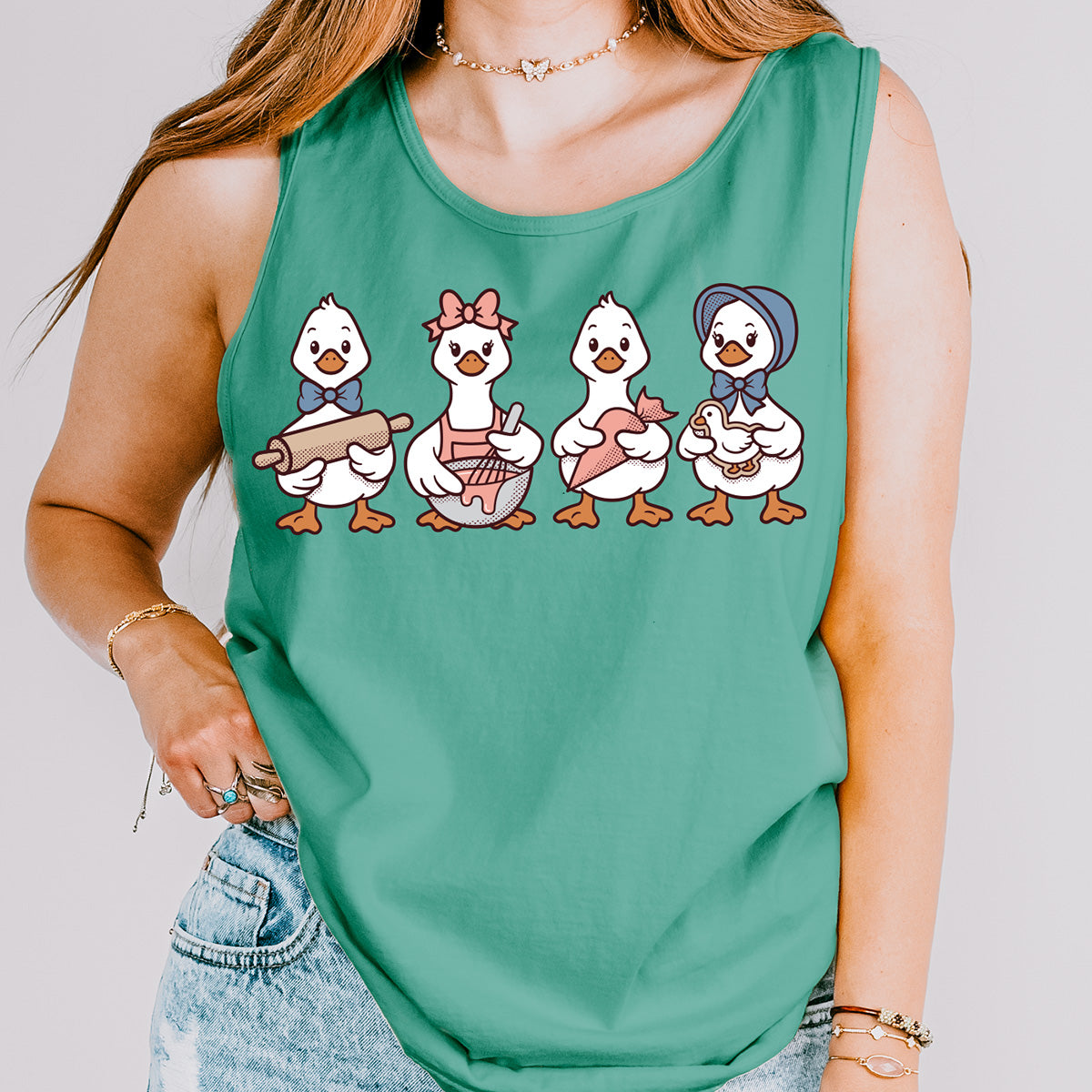 Cookie Decorating Geese Unisex Tank Top