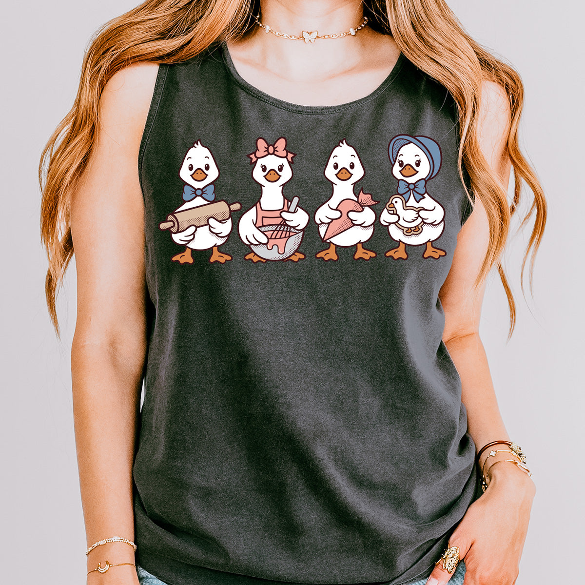 Cookie Decorating Geese Unisex Tank Top