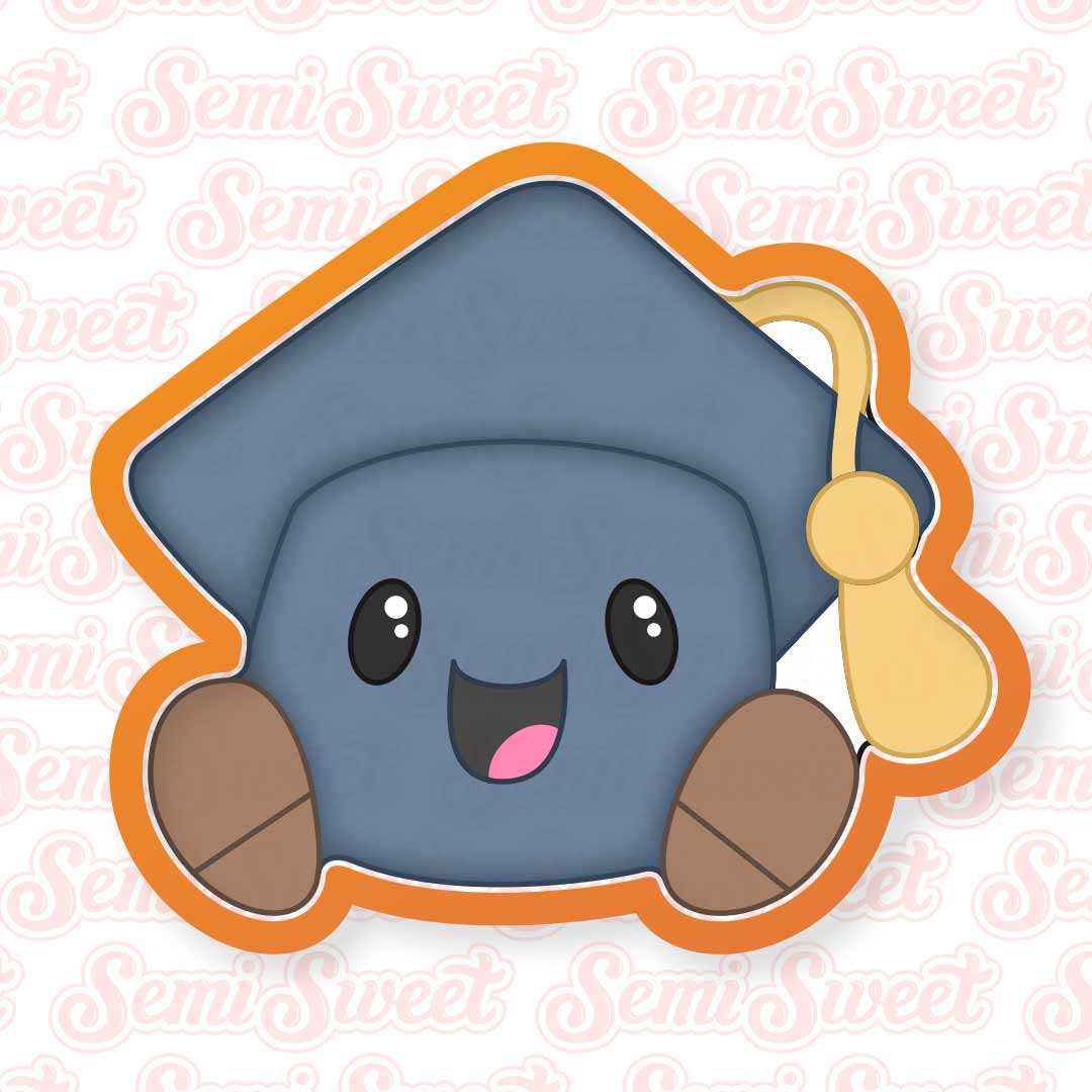 Grad Cap Feet Cookie Cutter