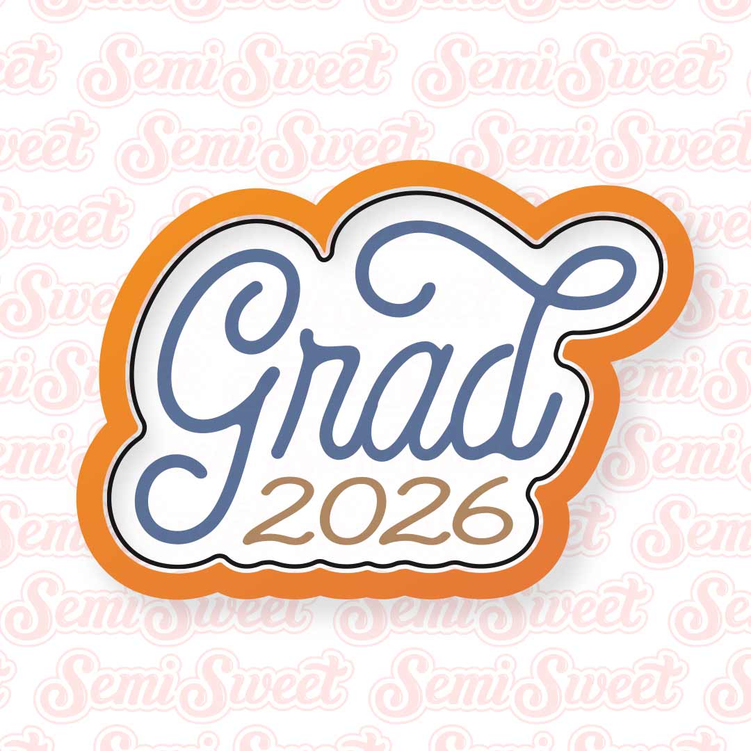 Lowercase Grad Script Grad Script with Year Cookie Cutter