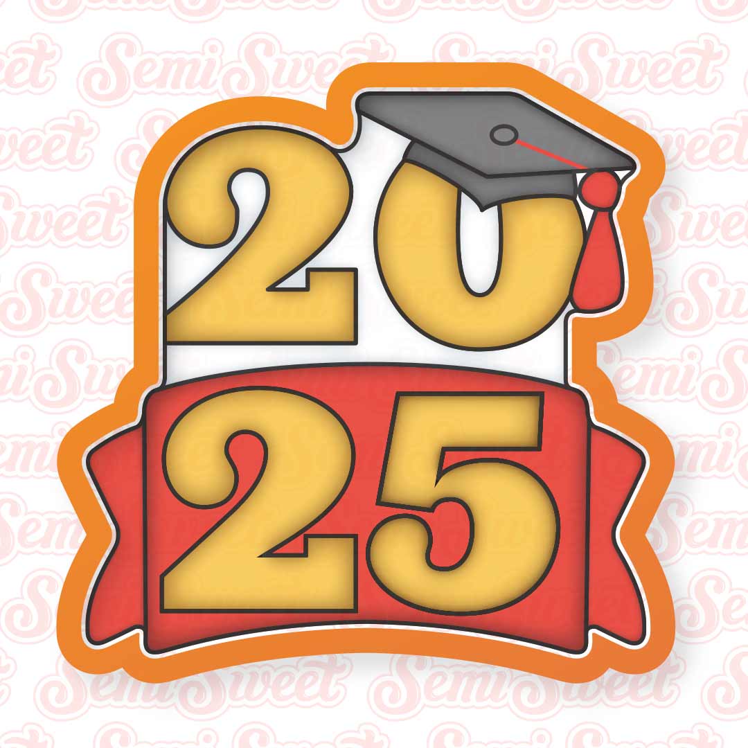 2025 Grad Year Banner Cookie Cutter | Semi Sweet Designs