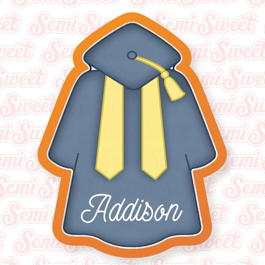 grad gown name plaque