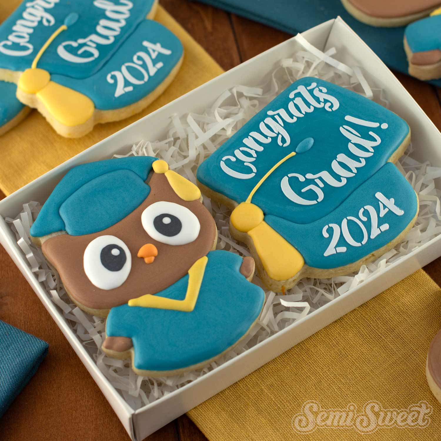 Top-View Graduation Cap Cookie Cutter & Stencil Bundle