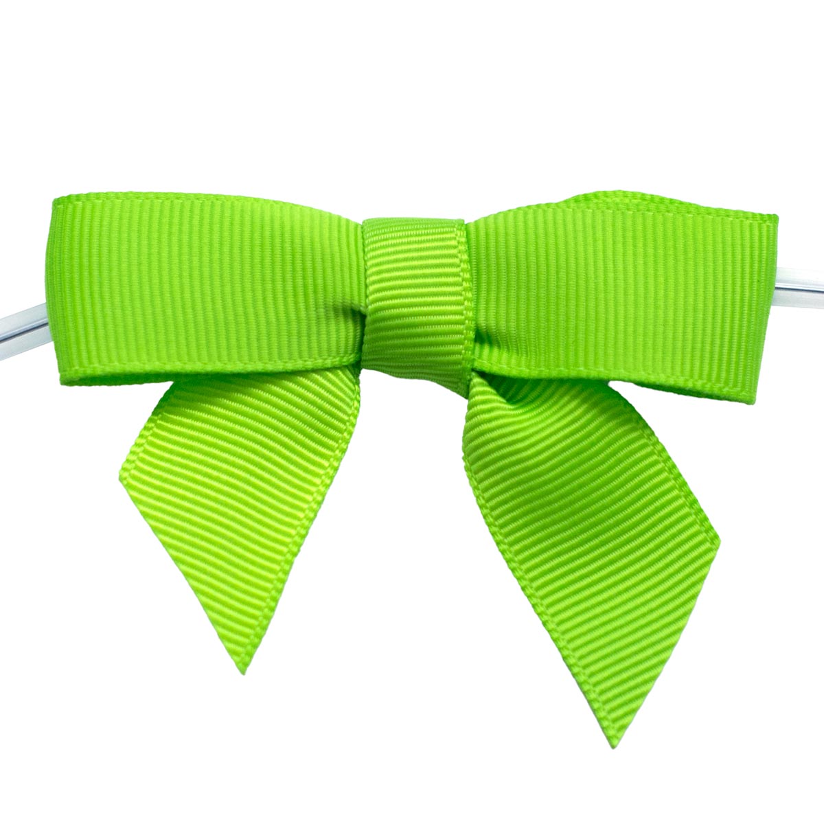 Green Apple Pre-Tied Bow with Twist Tie - 25 per Pack