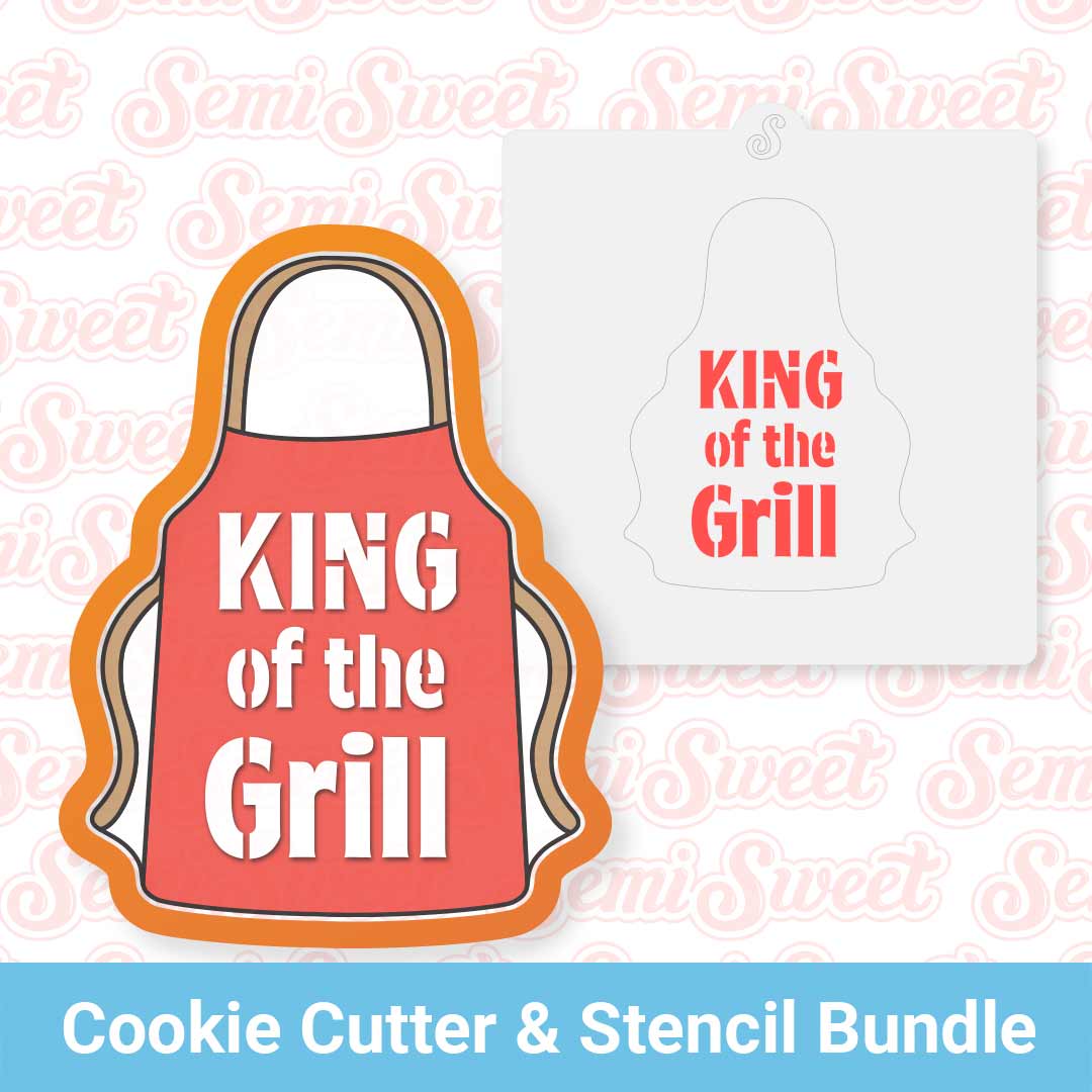 BBQ Apron Cookie Cutter & Stencil Bundle