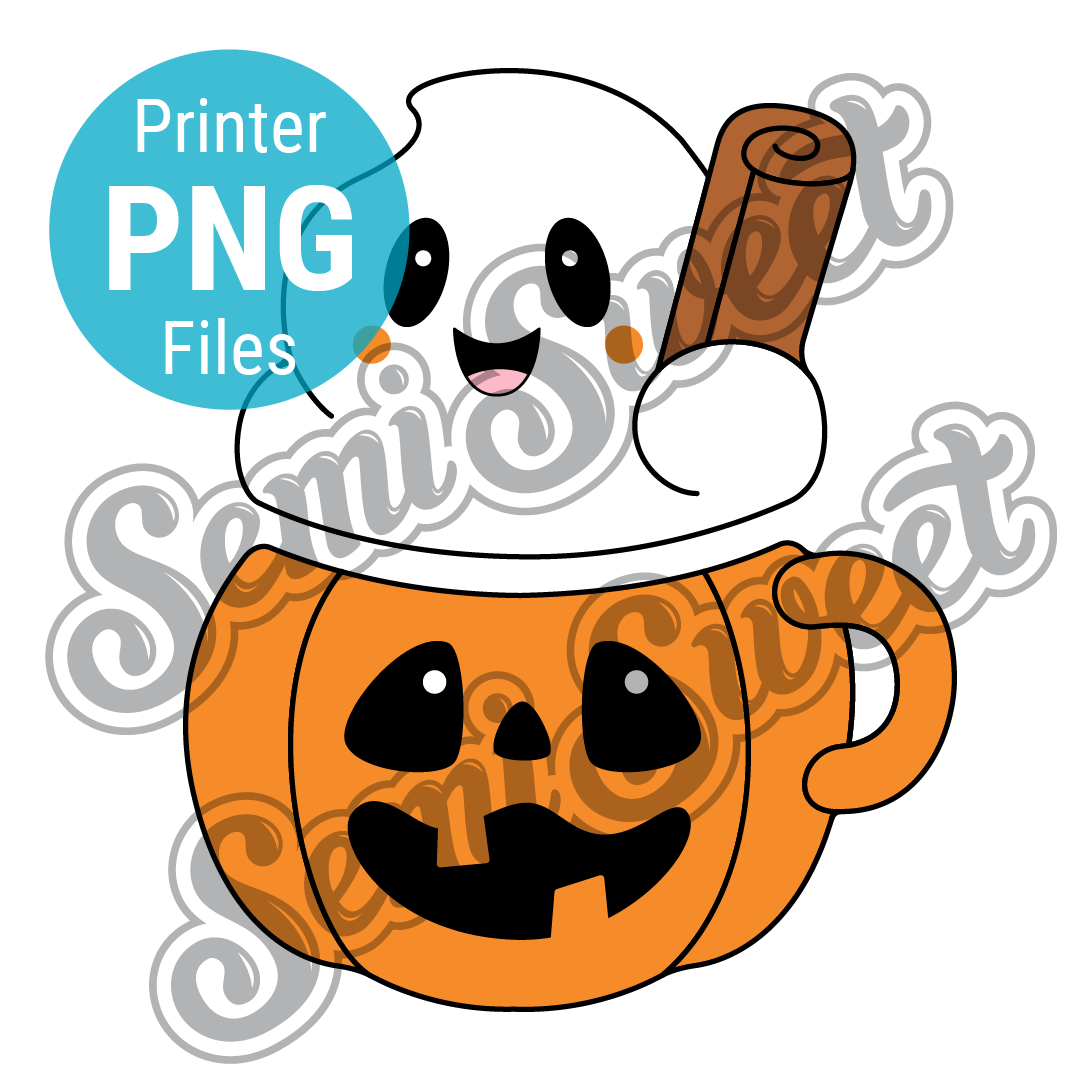 2-Pc Ghost Pumpkin Mug Set - PNG Images | Semi Sweet Designs