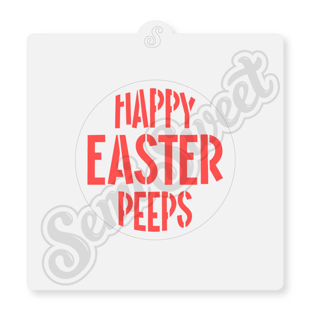 Happy Easter Peeps Cookie Stencil