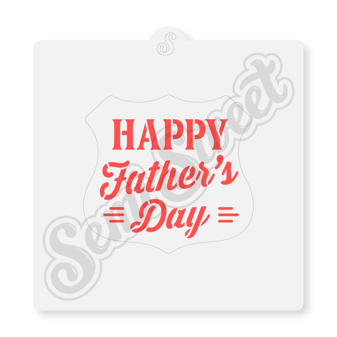 Happy Father's Day Road Sign Cookie Stencil