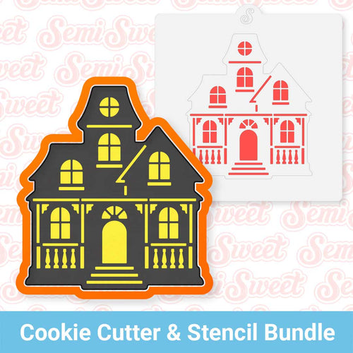 Easy Haunted House Cookie Cutter & Stencil Bundle