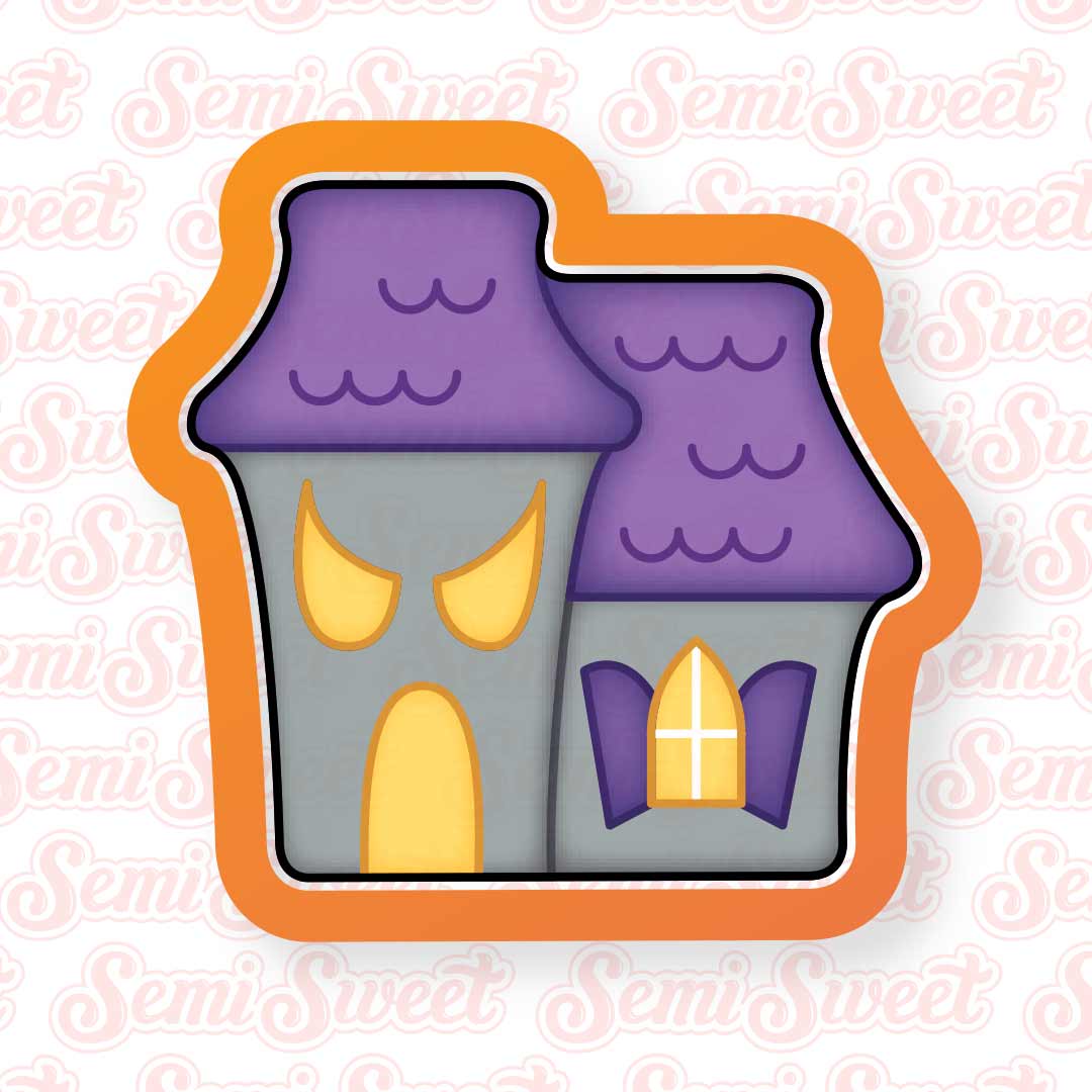 Simple Haunted House Cookie Cutter | Semi Sweet Designs