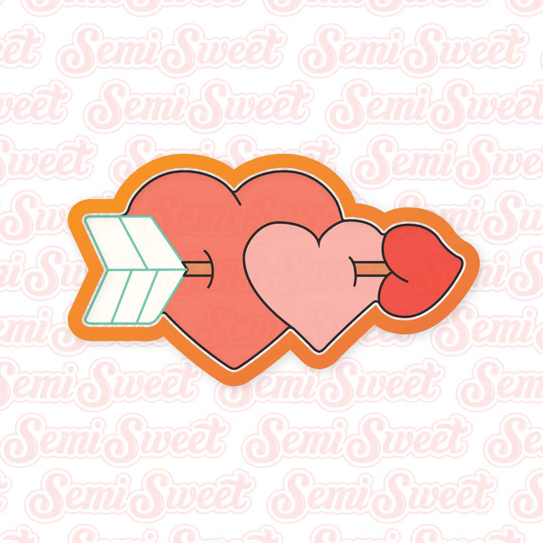 Arrow Hearts Cookie Cutter | Semi Sweet Designs