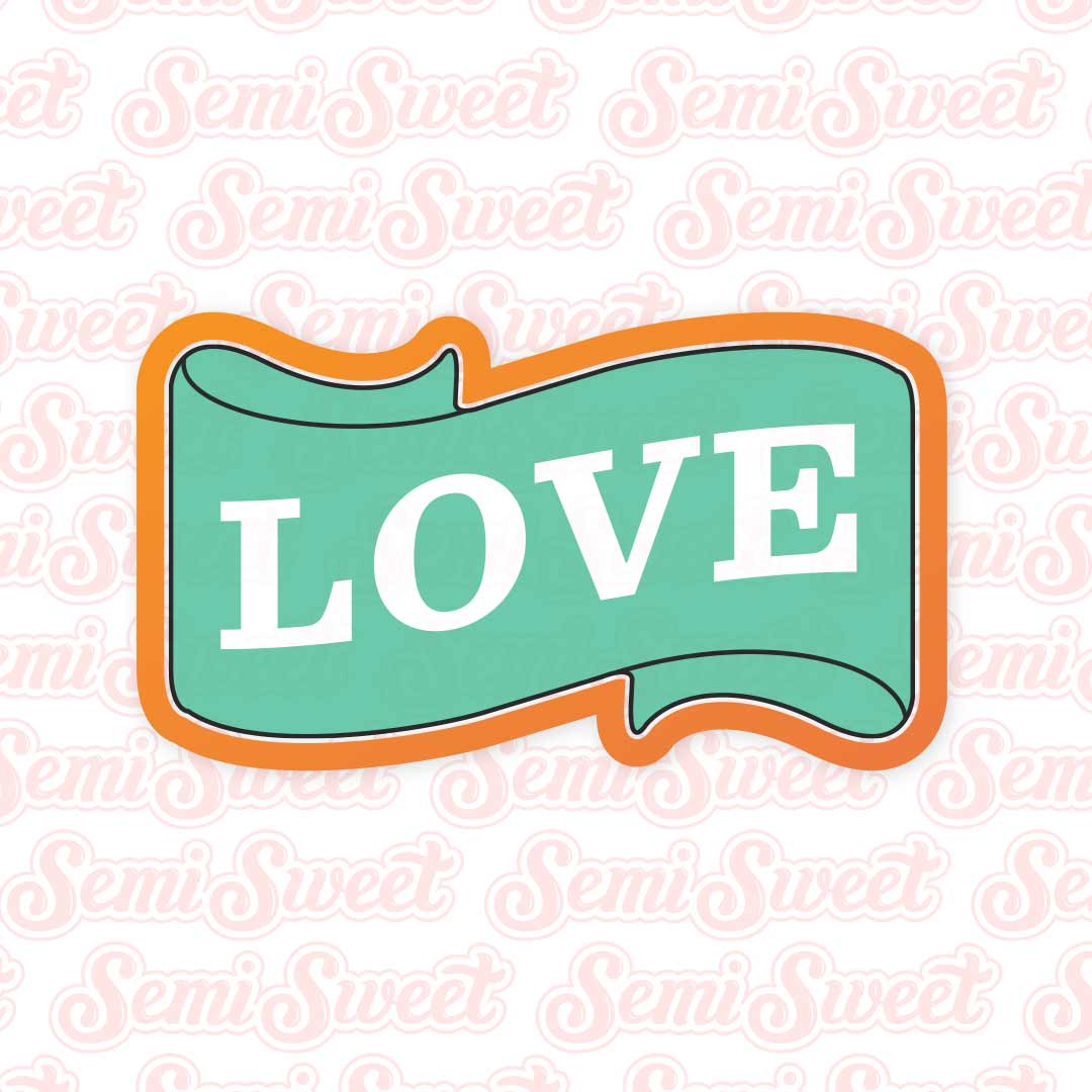 Valentine Banner Cookie Cutter | Semi Sweet Designs