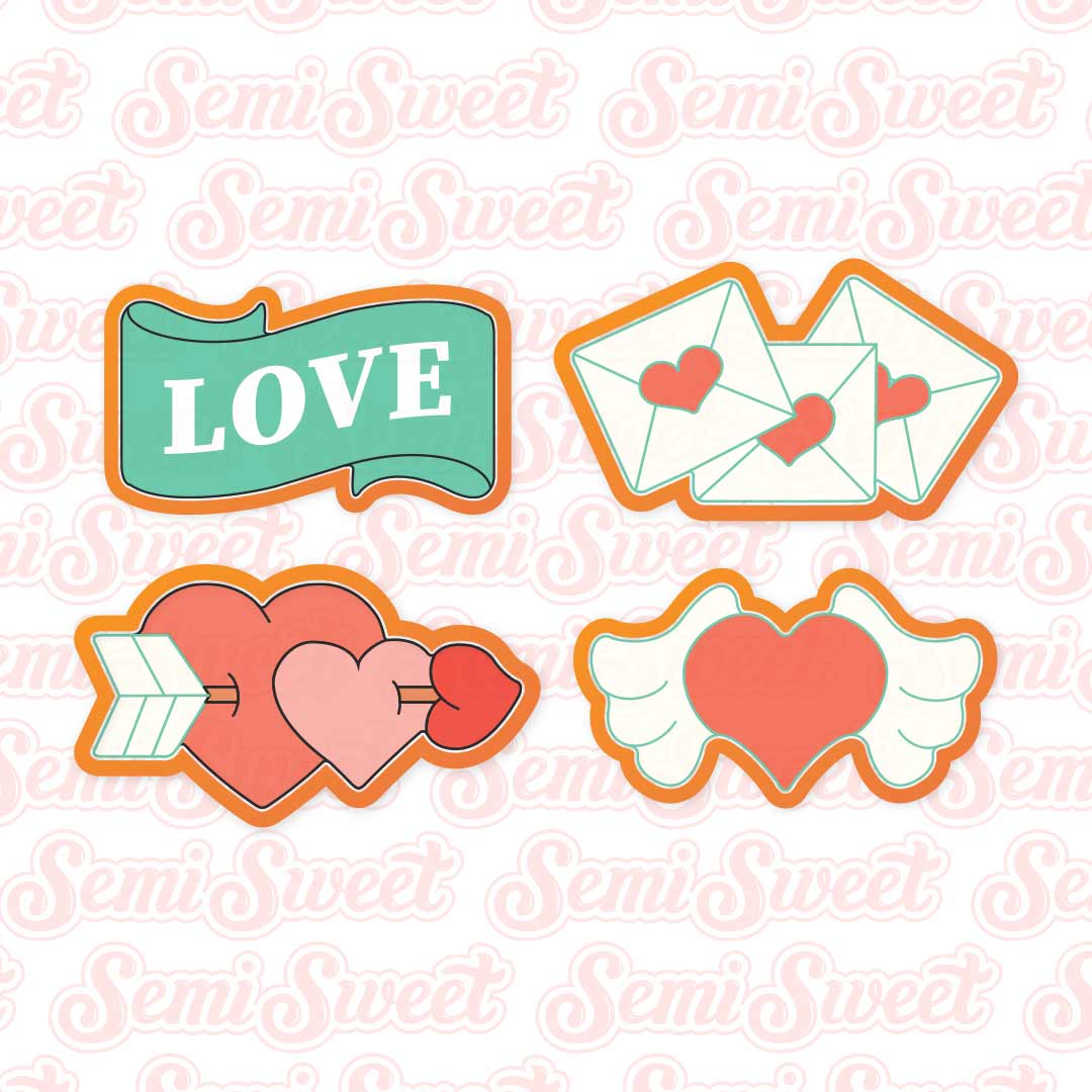 Valentine Hearts Cookie Cutter Set | Semi Sweet Designs