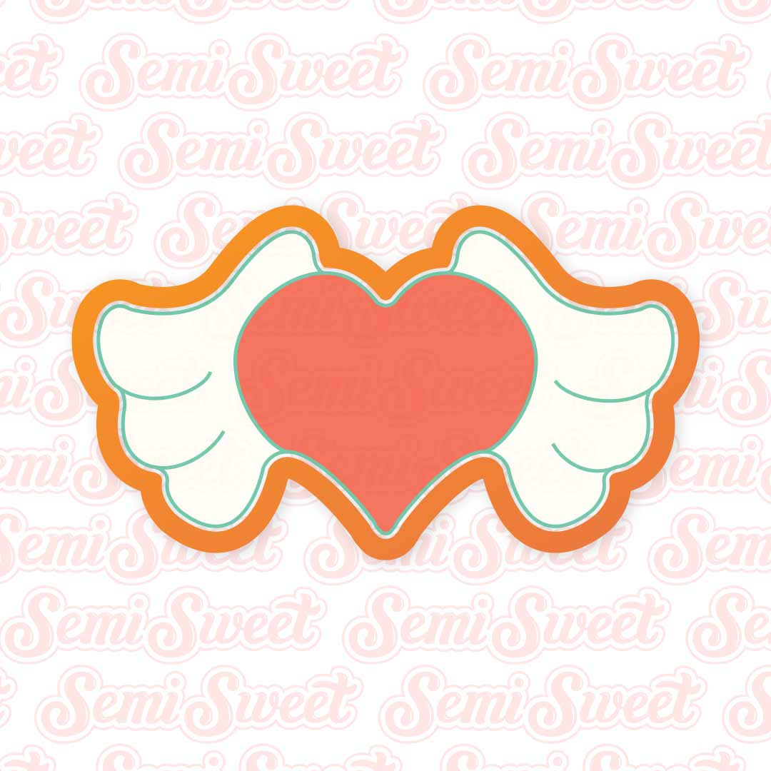 Winged Hearts Cookie Cutter | Semi Sweet Designs