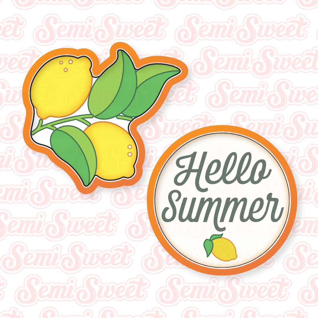 Lemon Wreath Platter Cookie Cutter Set | Semi Sweet Designs