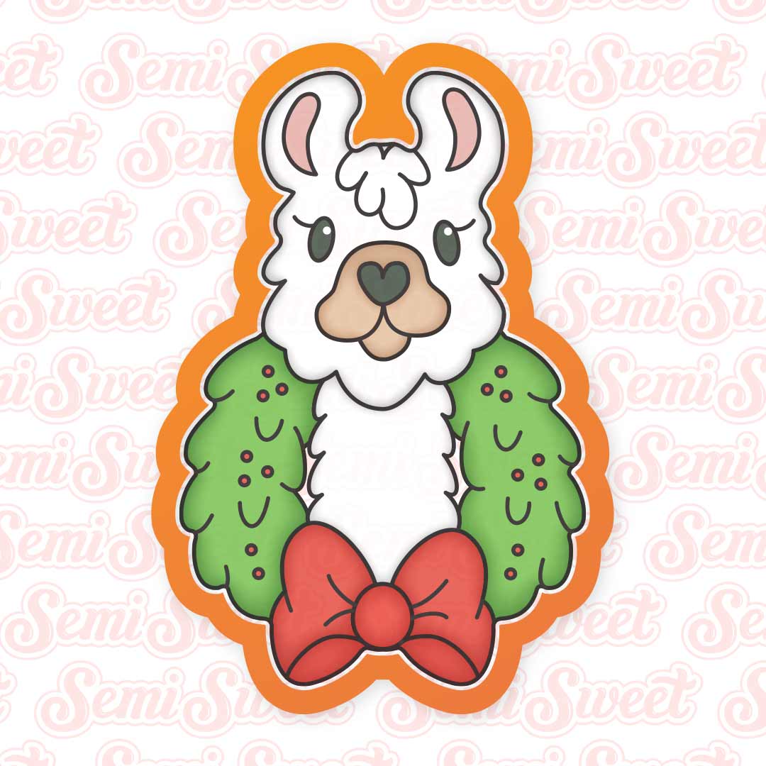 Llama in Wreath Cookie Cutter | Semi Sweet Designs