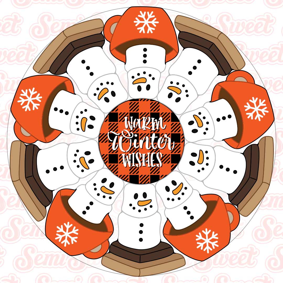 Marshmallow Snowman Platter Set