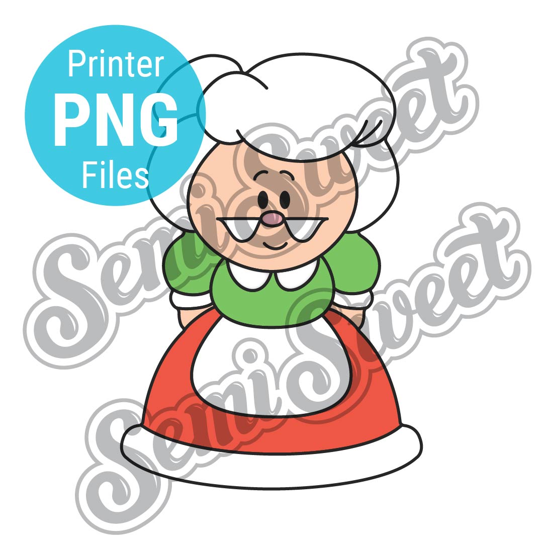 Mrs. Claus Body Cookie Cutter - PNG Images | Semi Sweet Designs