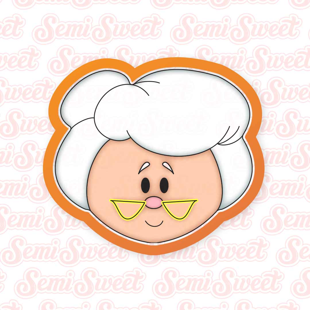 Mrs. Claus Head Cookie Cutter | Semi Sweet Designs