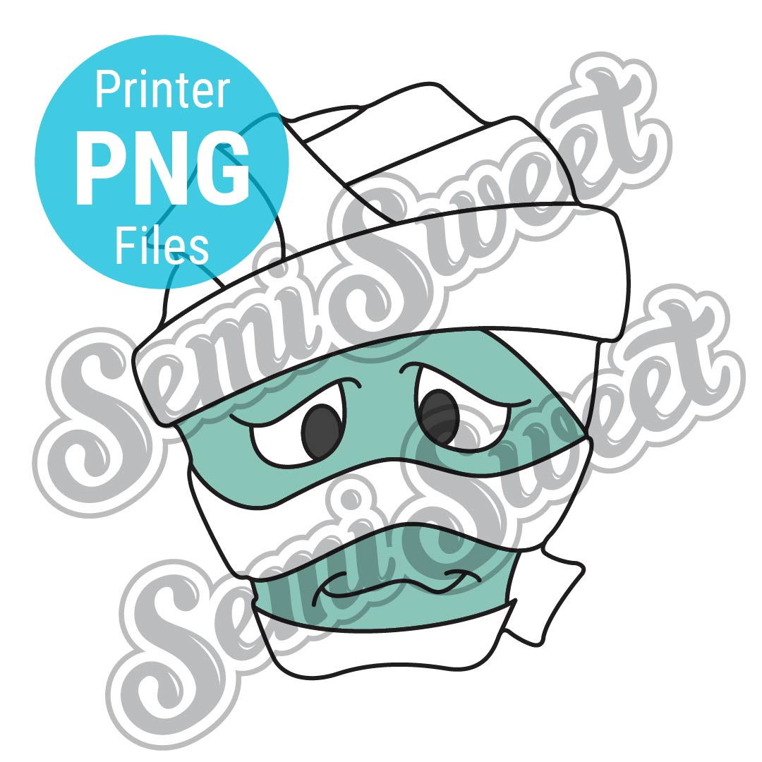 Mummy Face Cookie Cutter - PNG Images | Semi Sweet Designs