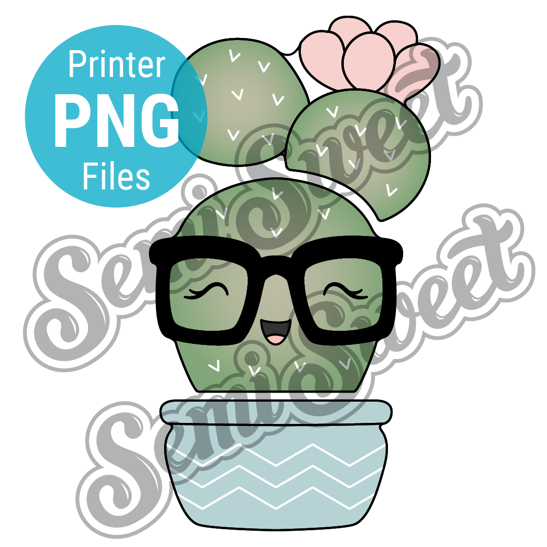 Nerdy Cactus Set - PNG Images | Semi Sweet Designs