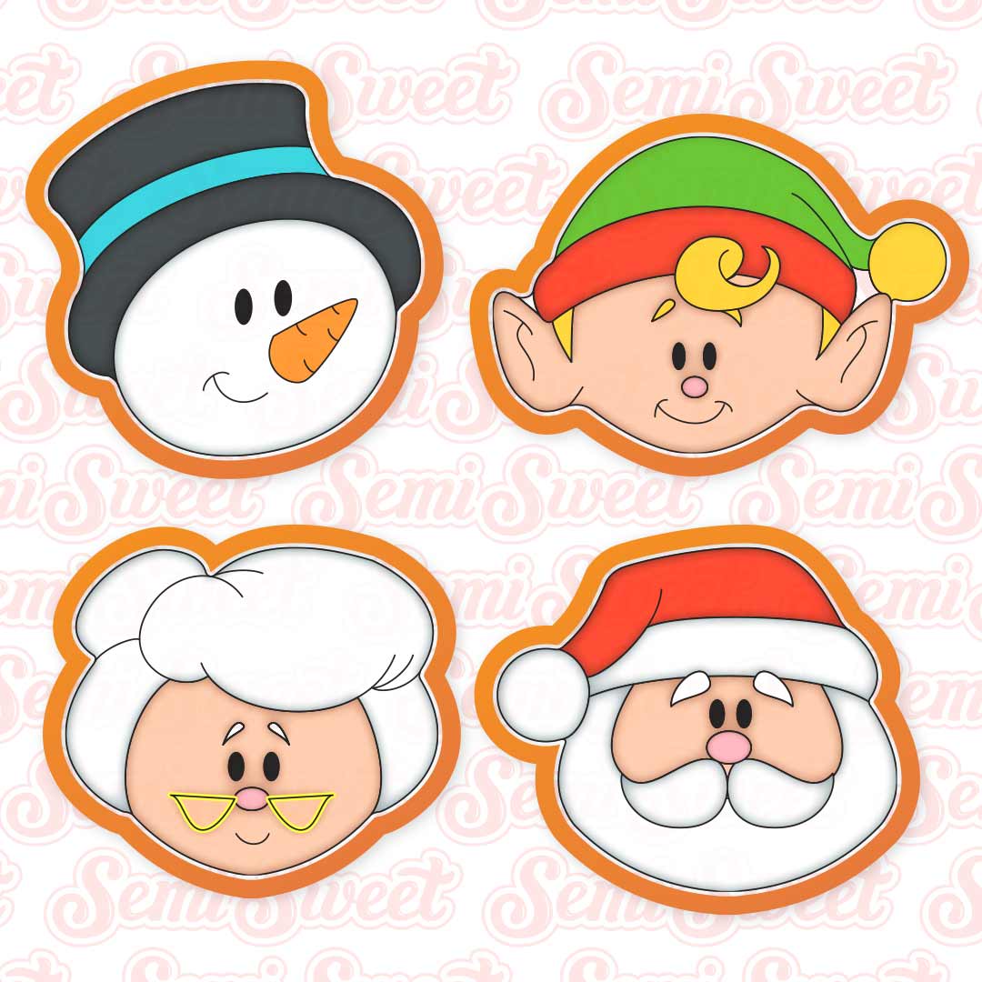 North Pole Series Head Cookie Cutters | Semi Sweet Designs