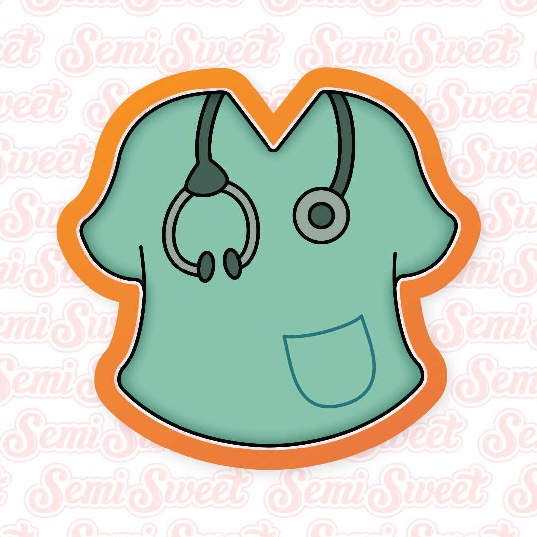 Scrubs Shirt Cookie Cutter | Semi Sweet Designs