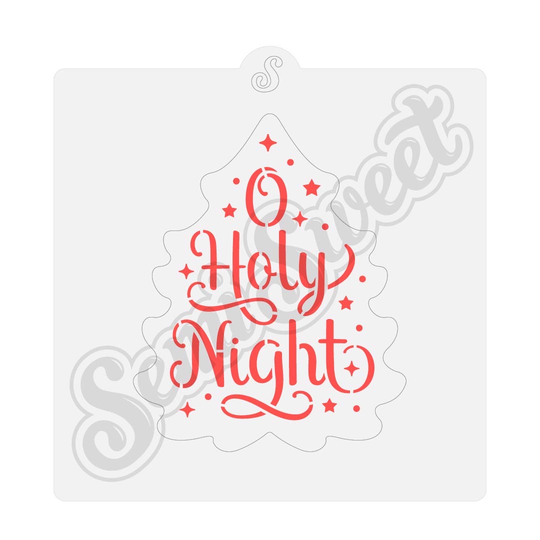 O Holy Night Tree Stencil