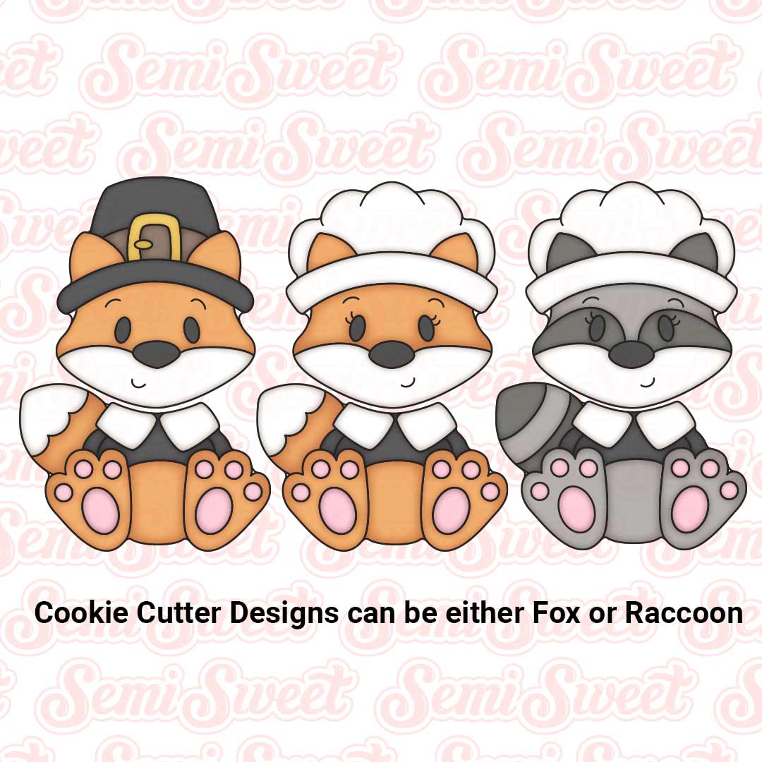 2-Piece Pilgrim Female Fox Cookie Cutter Set