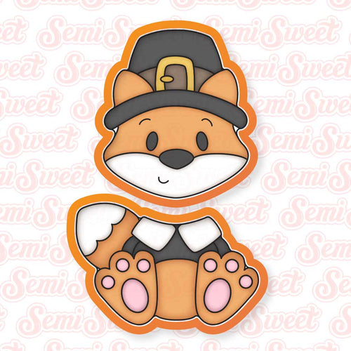 2-Piece Pilgrim Male Fox Cookie Cutter Set