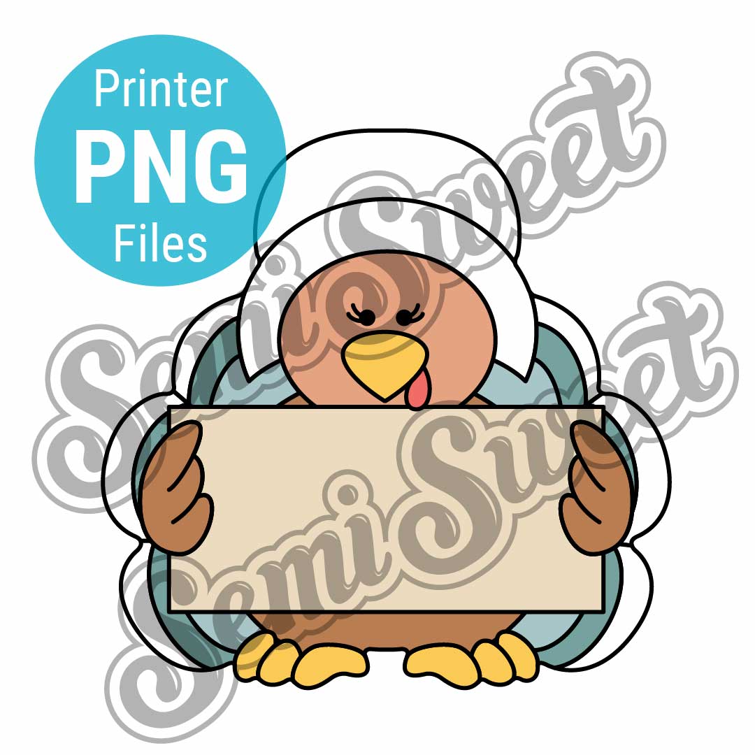 Thanksgiving Pilgrim Turkey Girl - PNG Images | Semi Sweet Designs