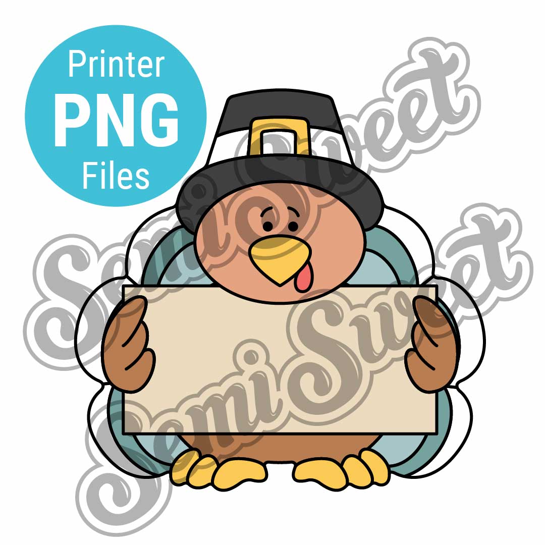 Thanksgiving Turkey Pilgrim Boy - PNG Images | Semi Sweet Designs