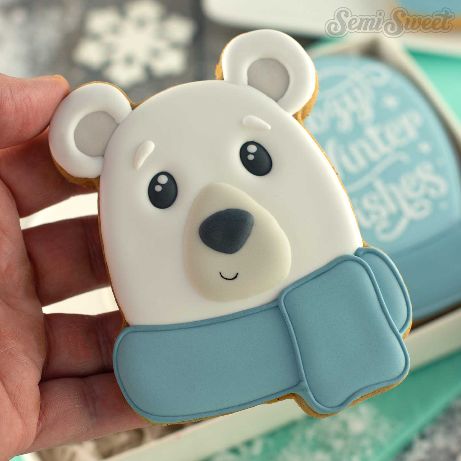 Polar Bear with Scarf Cookie Cutter